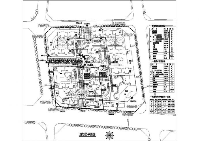 河南某地住宅小区规划总平面布置图_图1