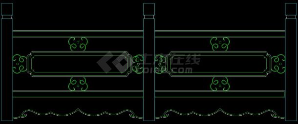 室内设计常用栏杆CAD设计素材图块-图一