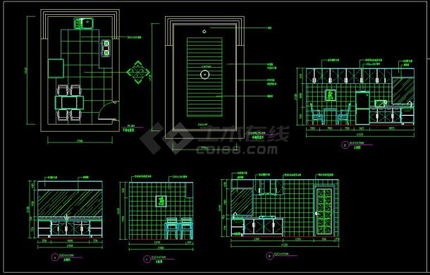室内装修厨房cad设计节点素材图库-图二