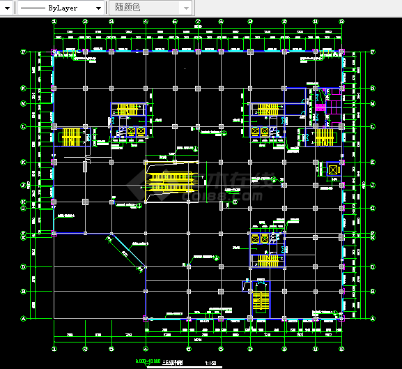 多层商场建筑施工方案设计全套CAD平面图-图二