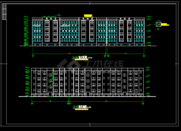 豪华多层商住楼建筑施工CAD设计方案图纸-图二