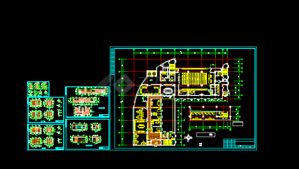 电信大楼建筑设计方案CAD全套图纸-图一