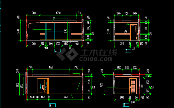 电信大楼建筑设计方案CAD全套图纸-图二