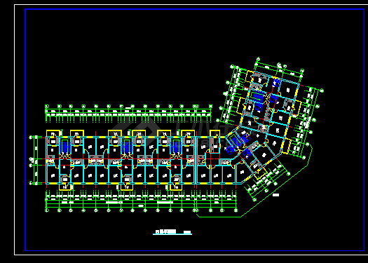底层转角住宅楼建筑施工CAD设计方案图纸-图二