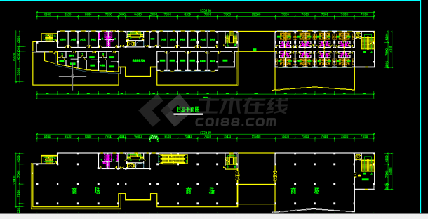 某临街商场建筑设计方案全套CAD图纸-图二