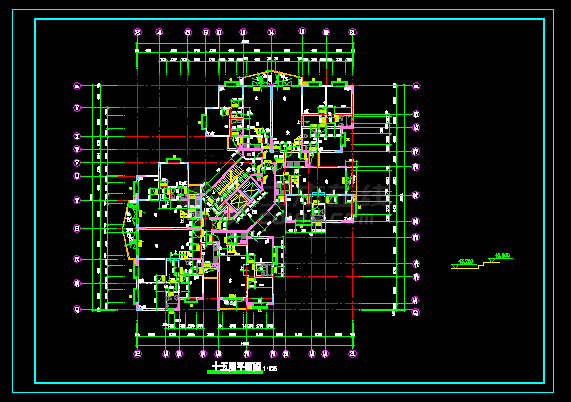 高层商业区商住楼建筑施工CAD设计方案图纸-图二