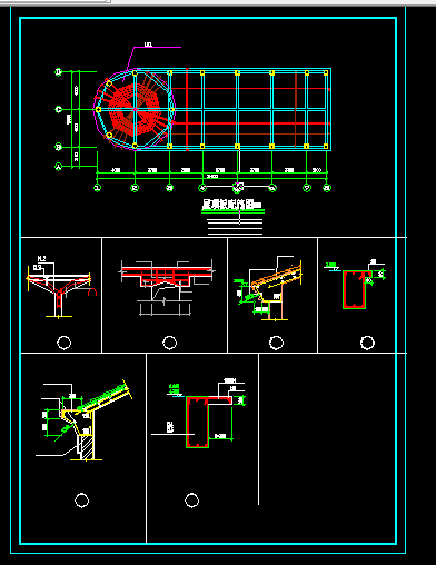 西班牙风格售楼处建施方案设计全套CAD图-图二