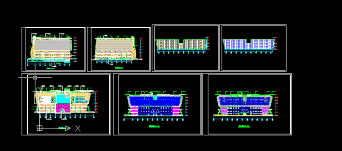 现代广场建筑方案设计全套CAD立面图_图1