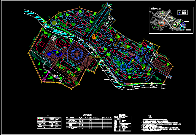 某市生活办公区建筑cad总平面规划设计图纸_图1