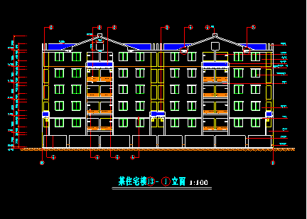 某大学生宿舍公寓建筑设计cad施工平立面图纸-图二