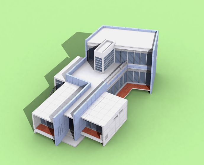 现代别墅cad平立面设计方案带效果图_图1