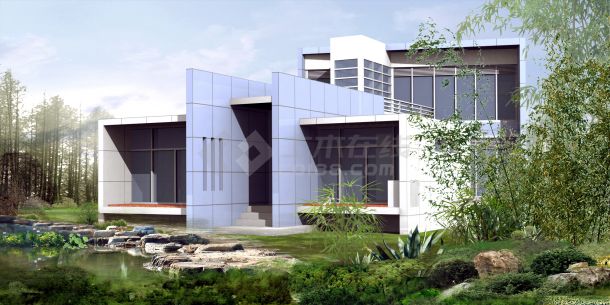 现代别墅cad平立面设计方案带效果图-图二
