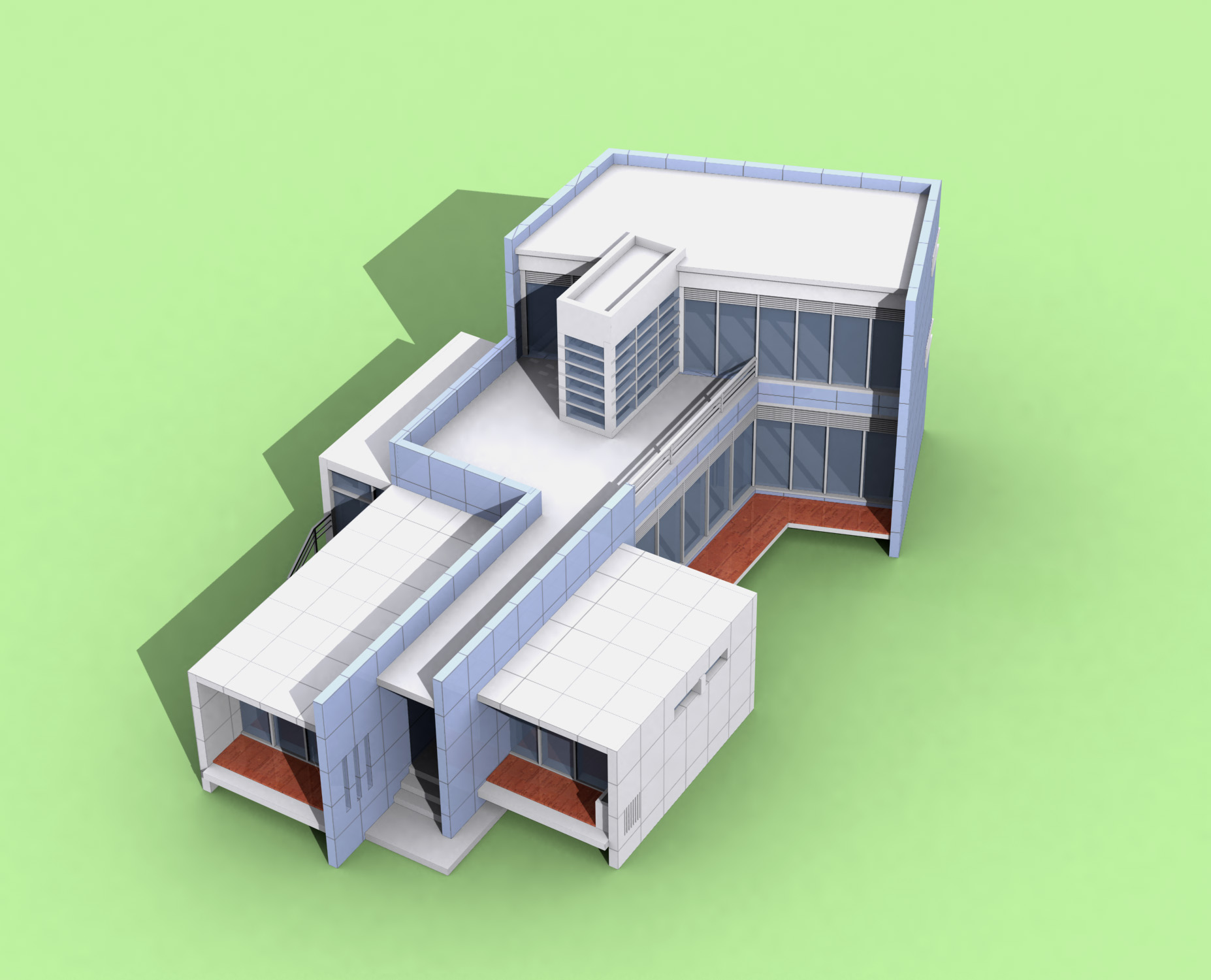 现代别墅cad平立面设计方案带效果图