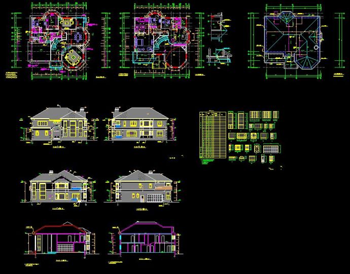 某住宅区钢结构别墅建筑设计cad施工图_图1