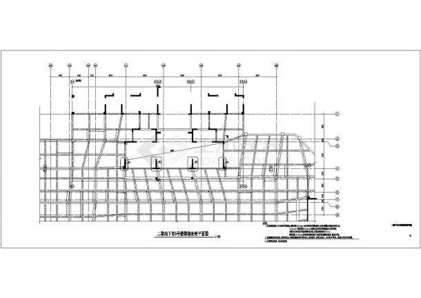 地下室与主楼交接处裂缝处理CAD图纸-图二