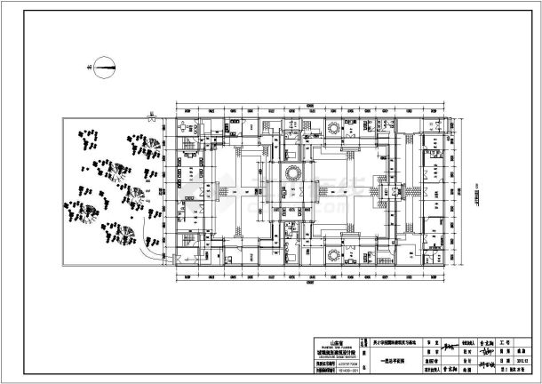 某地3进框架结构四合院建筑施工图-图二