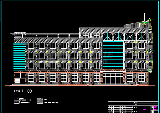 某多层办公大楼建筑CAD设计平立面施工图纸-图二