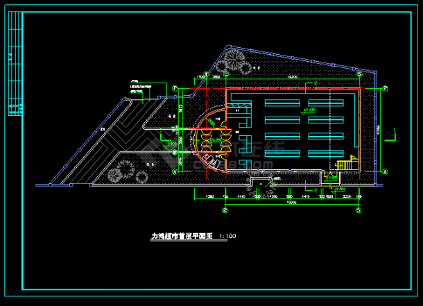 超市建筑设计施工全套CAD平立面-图二