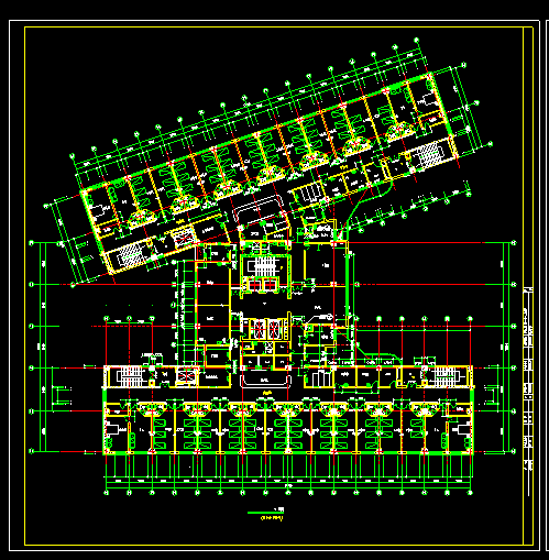 保定市第一中心医院平面设计全套CAD图-图二