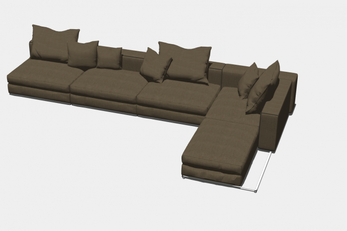 家用客厅组合沙发su模型_图1