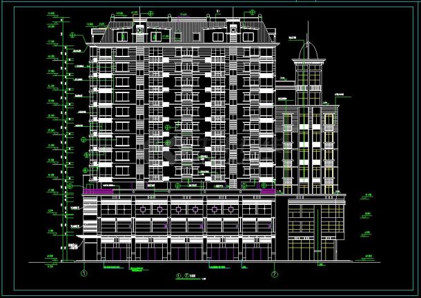 某小区高层精品住宅楼建筑cad设计施工图-图二