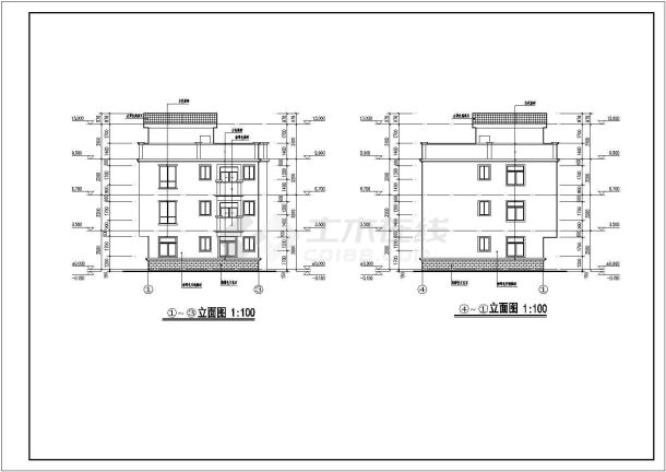 某地三层混凝土框架结构住宅建筑施工图-图二