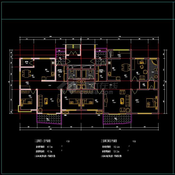 某住宅楼盘项目户型设计CAD方案图-图二