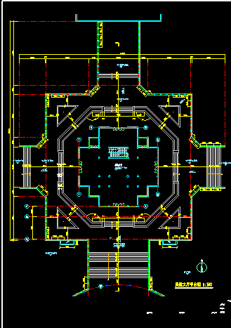 望海楼建筑CAD平立剖面设计施工图-图二