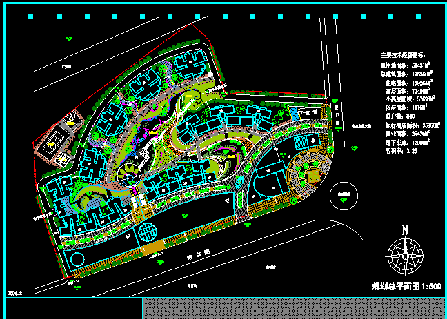 某综合小区CAD建筑施工设计规划平面图纸_图1