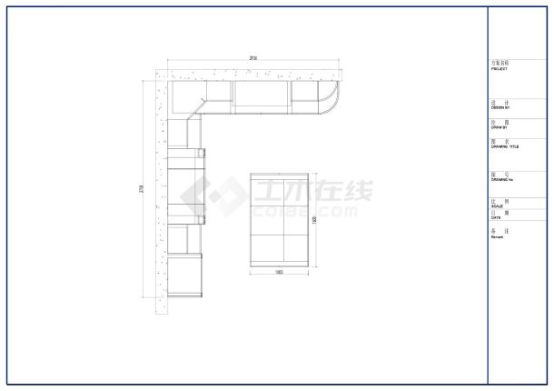 某某建筑橱柜7结构平面图CAD图-图一