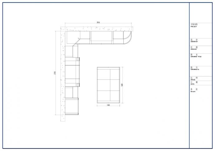 某某建筑橱柜7结构平面图CAD图_图1