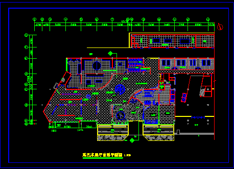 某艺术展馆装修施工设计CAD平面图-图二