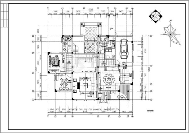 某套2层框架结构别墅欧式室内装修施工图纸-图二