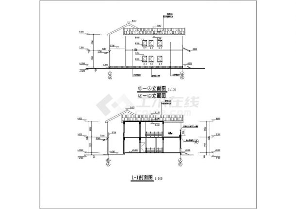二层砖混结构农村自建房建筑施工图（带露台）-图二