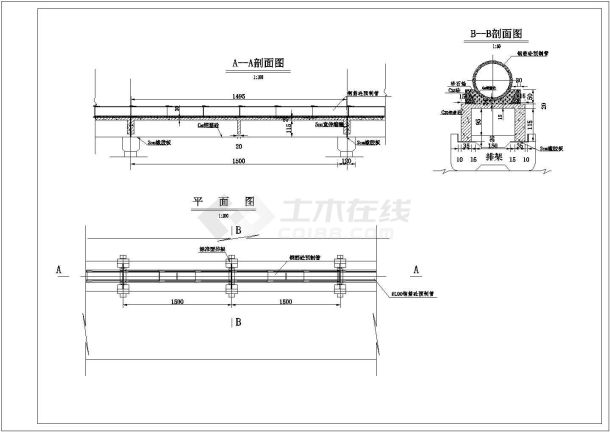 某供水工程15m跨栈桥结构钢筋图-图一