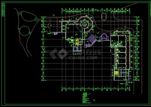 某高档会所建筑方案设计CAD详细施工图-图二