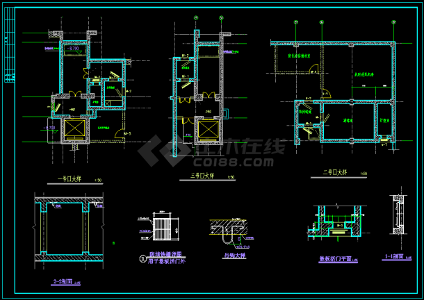 地下室人防建筑施工装修CAD设计图-图二