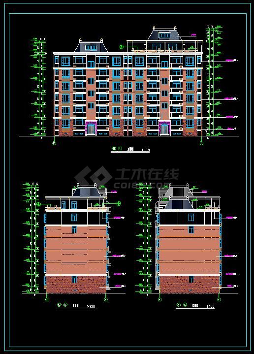 某小区多层住宅建筑方案设计CAD施工图(含设计说明）-图二