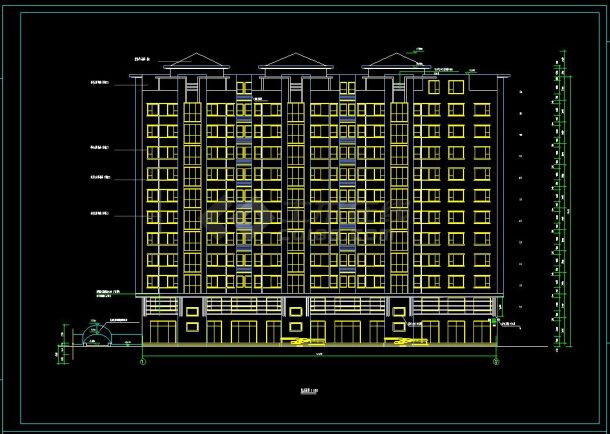 某高档小区小高层住宅建筑方案设计CAD图-图二