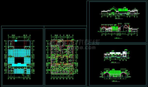 北京四合院住宅建筑方案设计CAD施工图-图一
