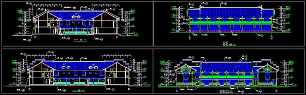 四川某民居建筑方案设计CAD剖立面施工图-图一