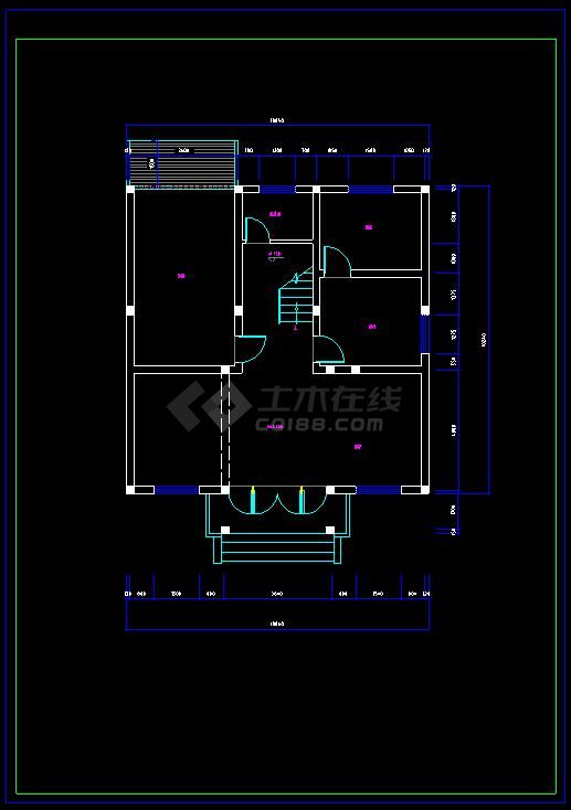 某地乡村别墅室内装修方案设计CAD施工图-图二