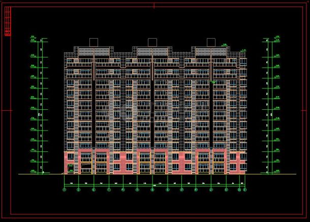 某地小高层住宅楼建筑方案设计CAD施工图-图二