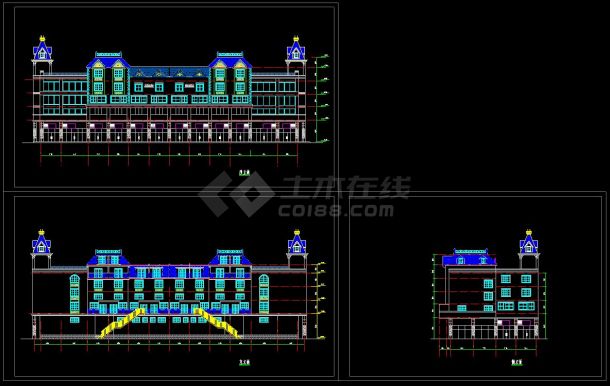 某地商住综合楼建筑设计CAD立面图-图一