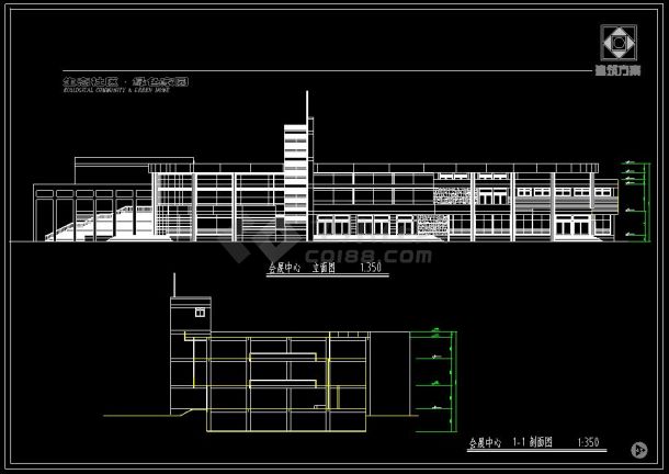 某地大型会展中心建筑cad设计施工方案图-图二