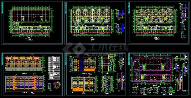 某工厂宿舍综合楼建筑cad设计施工图-图一