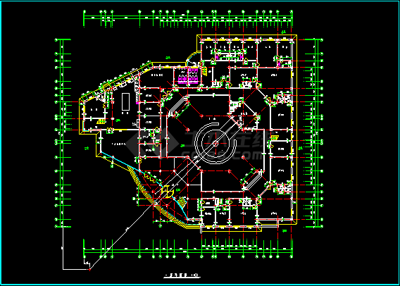 某市大型娱乐城建筑CAD设计施工平面图纸-图二