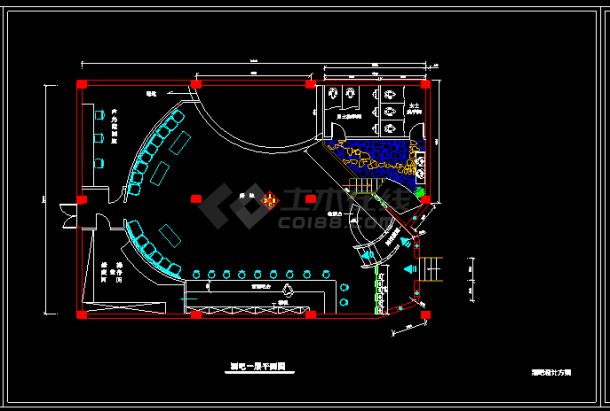 酒吧设计装修施工全套CAD方案总图-图二