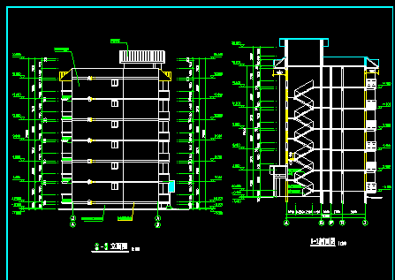 某多层住宅楼建筑施工CAD平立面施工设计图纸-图二