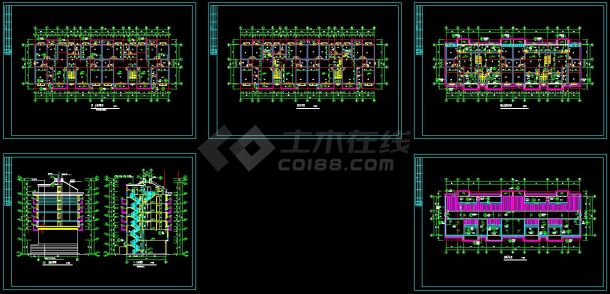 某小区多层住宅建筑cad设计平立剖图-图一